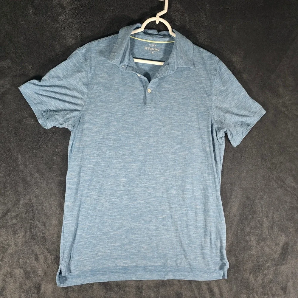 J.Crew Performance Polo Shirt Mens Medium Blue Short Sleeve Casual Golf‎